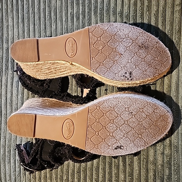 Candie's Camimi black wedge Jean material size 10 - Picture 4 of 9